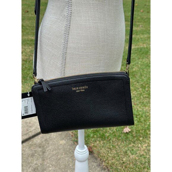 Kate Spade K6554 Knott Black Pebbled Leather Small Crossbody NWT - Picture 2 of 16